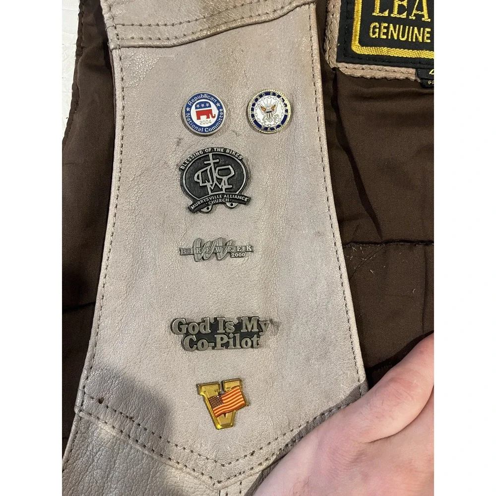 Vintage Hudson Leather‎ Gold Wing Road Riders Motorcycle Vest Mens 48 Grunge